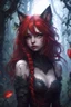 Placeholder: CAT GIRL, FANTASY, FORESTY, VINES, SOULLESS, FLUFFY TAIL, RED HAIR, METAL