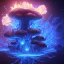 Placeholder: Spherical Frost metal magic armoured lightning Mycelium giant blob MUSHROOM flower stars SPACE lANDSCAPE BURNING IN BLUE FLAMES hellfire abyss math chaos runes