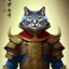 Placeholder: Character design, anthropomorphic cat dressed as a Shaolin, dark, evil, furious, epic, intricate details, finely detailed armor, silver, golden