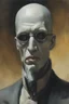 Placeholder: a closeup facial portrait of the Invisible Man - extreme action pose - oil painting by Gerald Brom