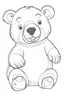 Placeholder: coloring page for kids, bear, cartoon style, thick outline, low details, no shading, no color