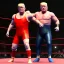 Placeholder: Wrestler Donald trump, dark, wrestling, sweat, blood, red breeches, stars, retro style, 80s, hot ambient, photo studio, smooth color, highly detailed, art stations, concept art, smooth, unreal engine 5, god rays, ray tracing, RTX, lumen lighting, ultra detail, volumetric lighting, 3d, finely drawn, high definition, high resolution.