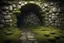 Placeholder: fantasy medieval underground wall with moss