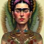 Placeholder: A beautiful portrait of Frida Kahlo, alphonse mucha, tribal tatoos, 4k, high details