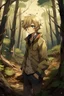 Placeholder: Dirty Blonde Anime Boy in the woods