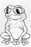 Placeholder: Outline art for cute coloring pages with frog with glasses, full body, white background, sketch style, only use outline, clean line art, no shadows and clear and well outlined.