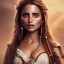 Placeholder: best quality, realistic lighting, masterpiece portrait of Penelope Cruz from pirates of the Caribbean, details, light dusting of freckles, shot from above, simple chain hauberk, warhammerVector art matte painting digital illustration 3D shading CryEngine Behance HD 3Delight