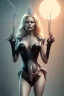 Placeholder: Pamela Anderson as evil queen in black leather, leather, busty, cleavage, angry, stern look. character design by cory loftis, fenghua zhong, ryohei hase, ismail inceoglu and ruan jia. unreal engine 5, artistic lighting, highly detailed, photorealistic, fantasy