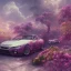 Placeholder: Mitsubishi, dans un nuage de fleur, concept art, réaliste, synthwave