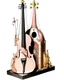 Placeholder: A pinkish tan steeple with string family instruments painted by Salvador Dali