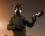 Placeholder: Alien, gas mask, holding gun, hands, Mars, metal, hammerhead