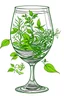 Placeholder: line art of lush greenery that vines up a cocktail glass on one side and from the base of the glass