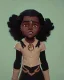 Placeholder: Portrait of a sweet black toddler witch girl with long black curly hair