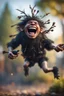 Placeholder: epic twig troll moron catching holding crow upside down laughing,bokeh like f/0.8, tilt-shift lens 8k, high detail, smooth render, down-light, unreal engine, prize winning