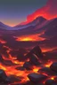 Placeholder: an inferno landscape with rocks