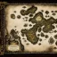 Placeholder: dnd, fantasy, map of the realm, black sand, map, parchment, illustration, river of blood, demonic