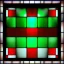 Placeholder: Hyper realistic piet mondrian, squares, stained glass window with lead caming, darkgreen, 4k, sunny day outside, reedglass, ambient glowIng glass