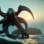 Placeholder: franz frazetta style, kraken on the sea, sunrise, open seas