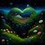 Placeholder: Jacek Yerki's fractals of wildflowers and hearts in the night. a clear image. digital painting. elegant. bright, colorful, 3D. art deco, diamond dust, extremely detailed. fantastic. dynamic lighting. excellent quality. Jacek Yerka