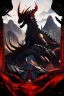 Placeholder: mountains, red and black, temple, dinosaur