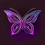 Placeholder: symetry!!, butterfly!!, logo, NFT, colorful, cyberpunk, neon punk, curves, lines, simple, gradient, creative, holographic