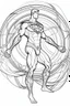 Placeholder: outline art An evolved Cosmic Superman .cinematic lighting, high resolution 3D render art coloring pages with witch, white background, Sketch style, full body, use outline, Mandala style, clean line art, white background, no shadows and clear and well