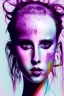 Placeholder: Danish singer MØ face, Abstract, purple tones,