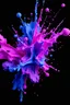 Placeholder: vibrant colors, different teint of blue, pink, purple,black , 8k resolution, paint splashed 3D effect, fuller picture, black background