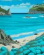 Placeholder: A turquoise beach near a coral cove painted by John Brack