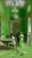 Placeholder: A light green toxic casino painted by Claude Monet