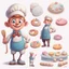 Placeholder: a cartoon character thirty years old confectioner , an ultrafine detailed painting by senior character artist, featured on polycount, sots art, artstation hd, 2d game art, behance hd