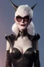 Placeholder: Carmen Dell`orifice as evil queen in black leather, leather, busty, cleavage, angry, stern look. character design by cory loftis, fenghua zhong, ryohei hase, ismail inceoglu and ruan jia. unreal engine 5, artistic lighting, highly detailed, photorealistic, fantasy