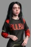 Placeholder: Billie Eilish, black dress, high detail