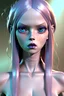 Placeholder: punk woman Artgerm Tim Burton, award-winning cgi, blender, rendered in maya with long cinnamon coloured hair, sparkling dark blue eyes, freckles and light pink cheeks, pale colouring