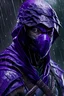 Placeholder: 10k hyper realistic detailed Rain the purple ninja (mortal Kombat) in forrest