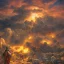 Placeholder:  Jesus on the background of a nuclear explosion, in the dark, darkness, photorealistic illustration, 8k