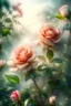 Placeholder: magic Watercolor, double Chinese rose bush, ultra-detailed, morning, rain, greenery, beautiful landscape, fog, many details, delicate sensuality, realistic, high quality, 3d, work of art, hyperdetalization, filigree, foggy haze background, hyperrealism, professional, transparent, delicate pastel tones, back lighting, contrast, fantastic, unreal, translucent, glowing, clear lines, epic fabulous, fabulous landscape, hyperrealism