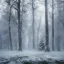 Placeholder: lost in the woods, winter landscape, ice field, crystals, surreal, dreamlike, foggy