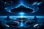 Placeholder: illustration from a big floating imposing ((unique Bioluminescent hat space base)) in deep blue and dark space with around ethereal glow,, contrasting against the infinite expanse of the night universe, Imaginative artwork, unique theme , detailed, sharp focus, high quality, In the backdrop countless stars and distant galaxies. digital art, fantasy, sci-fi, masterpiece