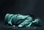 Placeholder: the statue of liberty lying shattered on the ground with a lone raven sitting on it, dark abstract background