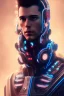 Placeholder: cyberpunk, head, men, portrai, tron