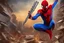 Placeholder: spiderman holding a gun at thanksgiving