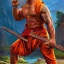 Placeholder: Fantasy, Dwayne Johnson as shaolin monk, heroic, award winning, insanely detailed, sunlit, realistic, fighting,acrylic paint, 8k resolution, hdr