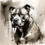 Placeholder: Staffie dog in the style of Willem Haenraets, Yoji Shinkawa, Guy Denning, Florian Nicolle