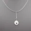 Placeholder: polyester necklace with a silver pendant in the shape of a crescent moon