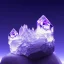 Placeholder: photograph of a (one massive colorful crystal:1.2) growing out of the rocky mountain, (focus on crystal:1.2), 4k, 8k, (highly detailed), ((landscape)),(translucent crystal:1.1), light going trough the crystal, bokeh, chromatic aberration, mountain view, blue and pink background