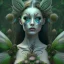 Placeholder: Portrait of beautiful girl, plant, metal, feathers, Dryad, fae, sidhe, ominous, nature, plants, wildflower, facepaint, dnd character portrait, intricate, oil on canvas, masterpiece, expert, insanely detailed, 4k resolution, retroanime style, cute big circular reflective eyes, cinematic smooth, intricate detail , soft smooth lighting, soft pastel colors, painted Renaissance style,bokeh, 800mm lens