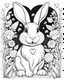 Placeholder: B/W outline art,coloring book page, full white, super detailed illustration for adult, "Silly rabbit down in love: his eyes glow when he sees the one he loves", crisp line, line art, high resolution,cartoon style, smooth, low details, no shading, no fill, white background, clean line art,low background details, Sketch style.