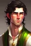 Placeholder: white half elf male, amber eyes, wearing noble clothes, he has brown hair.