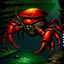 Placeholder: 90's TCG fantasy artwork art of robot crab in sewer